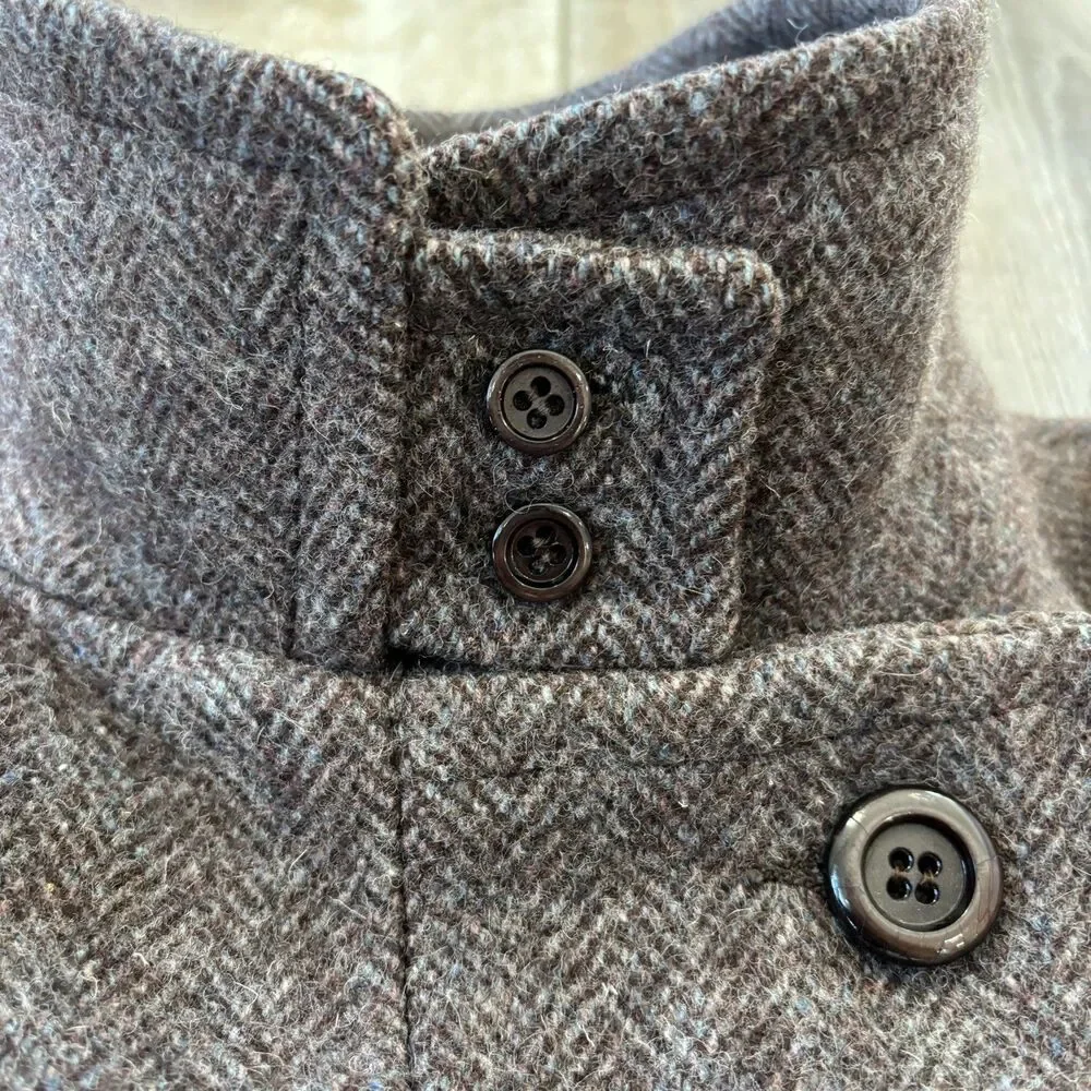 Vintage Jill Jr Womens Herringbone Wool Coat Size M/L 60s Union Made USA Classic - Picture 3 of 16